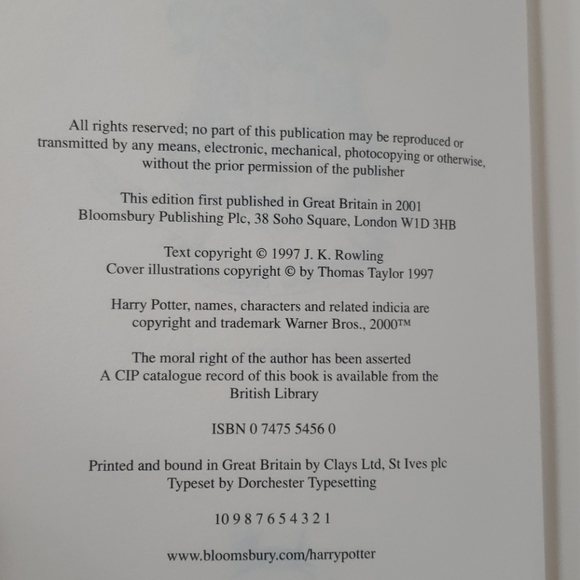 1ST EDITION LARGE PRINT HARRY POTTER AND THE PHILO - Picture 4 of 5